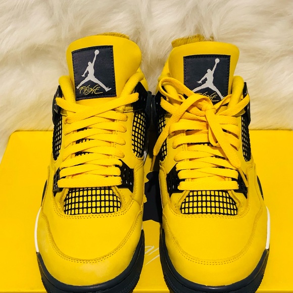 Air Jordan Retro 4 Tour Yellow Blue Grey 2021 - Picture 3 of 6